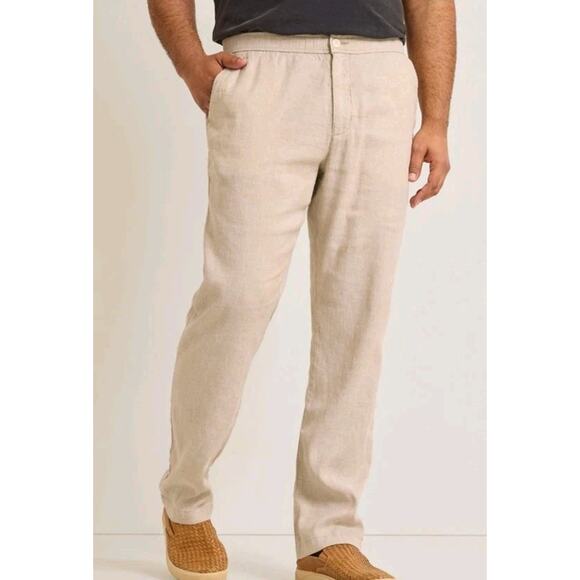 Tommy Bahama Stone Khaki Linen Lounge Pants 2XLB Beach Resort - Picture 2 of 12